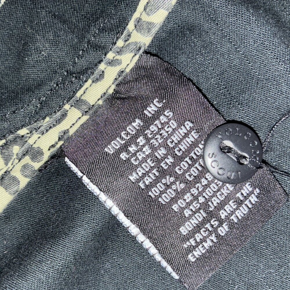 Vintage Volcom "Bondi" Scout Military Jacket - Leopard Print Lining - Y2K Skate - Picture 9 of 9